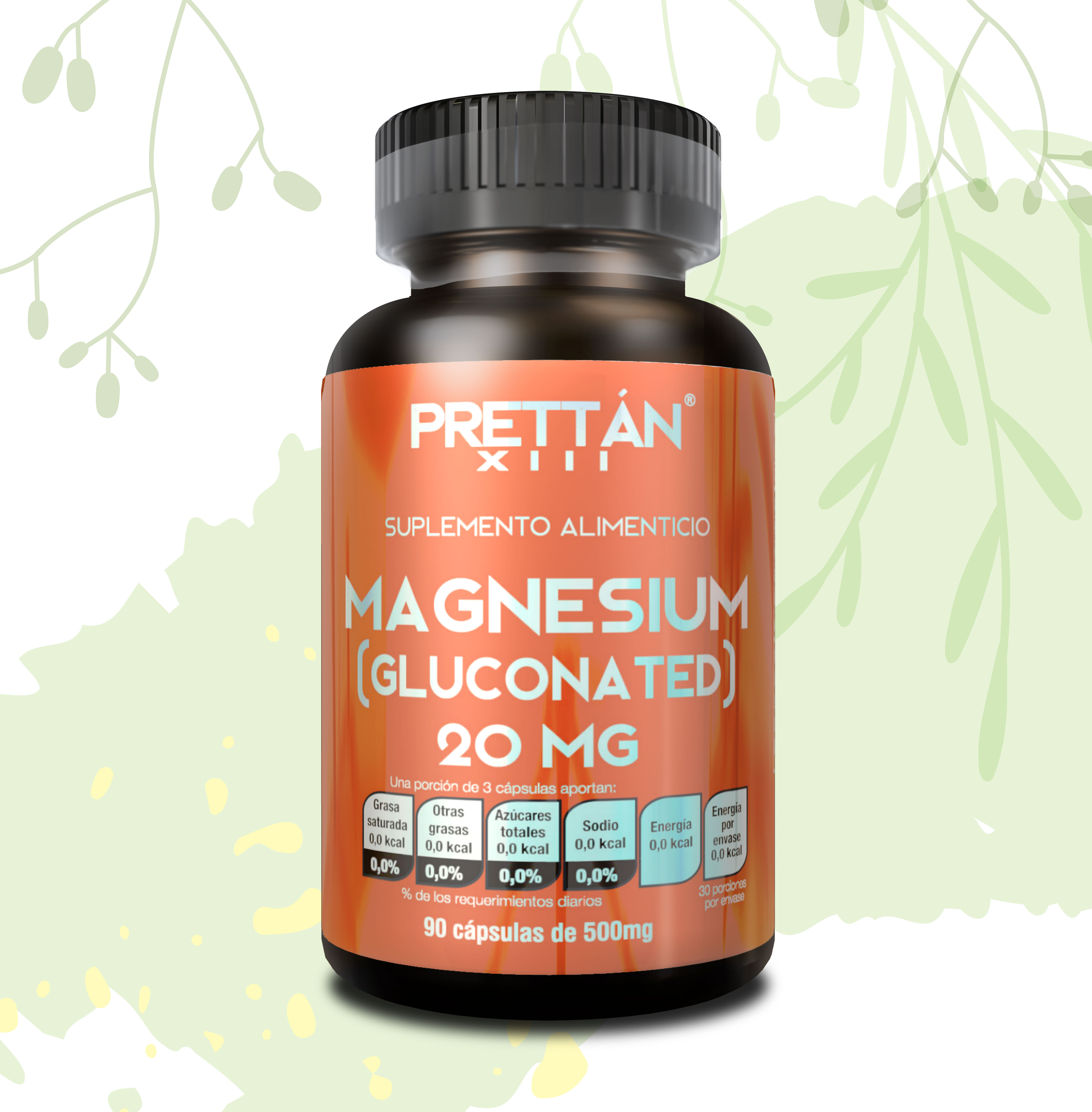 Gluconato de Magnesio 90 cápsulas