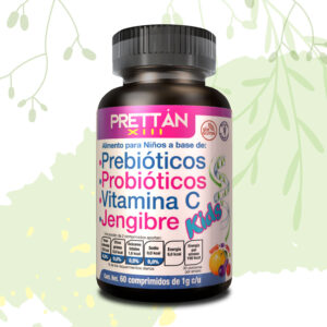 Prebióticos, probióticos, Vitamina c y Jengibre Kids