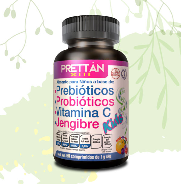 Prebióticos, probióticos, Vitamina c y Jengibre Kids